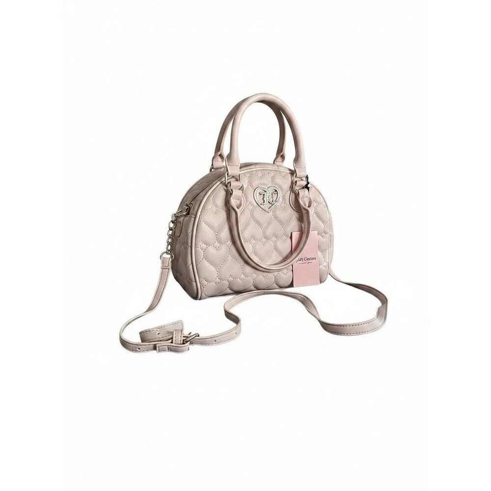 Juicy Couture Dome Satchel Heart Quilted Orchid Purse Crossbody Tags